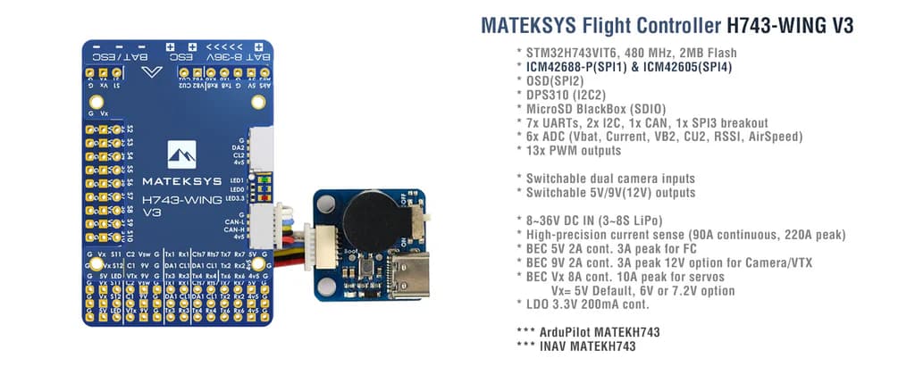 Flight Controller H743-WING V3 thumbnail 5
