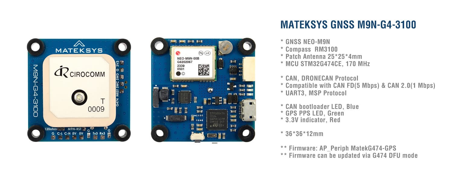MATEK GNSS M9N-G4-3100